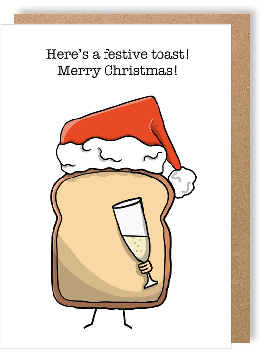 Christmas Festive Toast - Greetings Card - LukeHorton Art