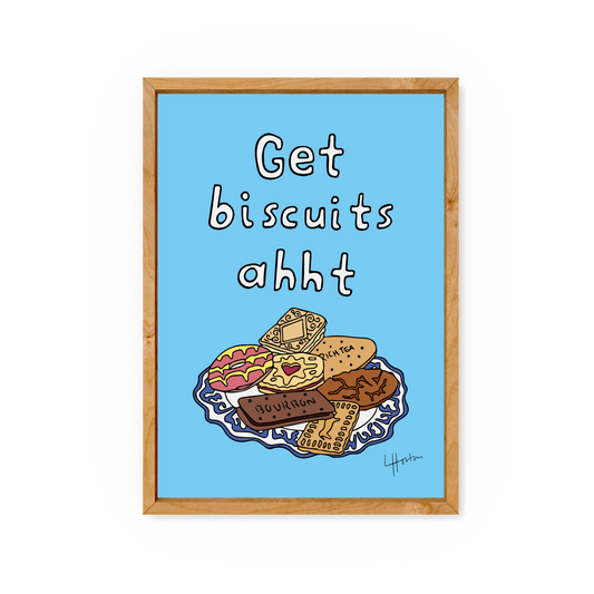 Get Biscuits Ahht - Yorkshire Slang Art Print - Luke Horton