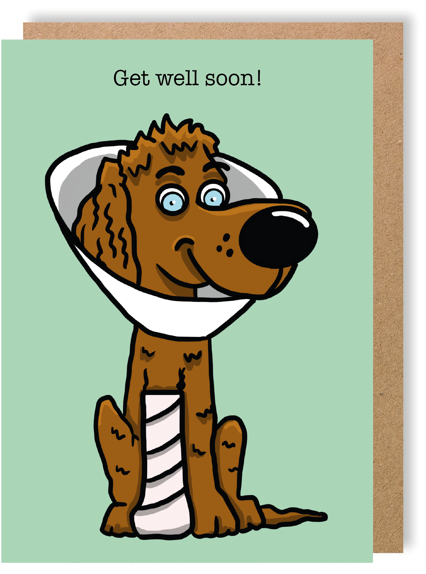 Get Well Soon! - Dog - Greetings Card - LukeHorton Art