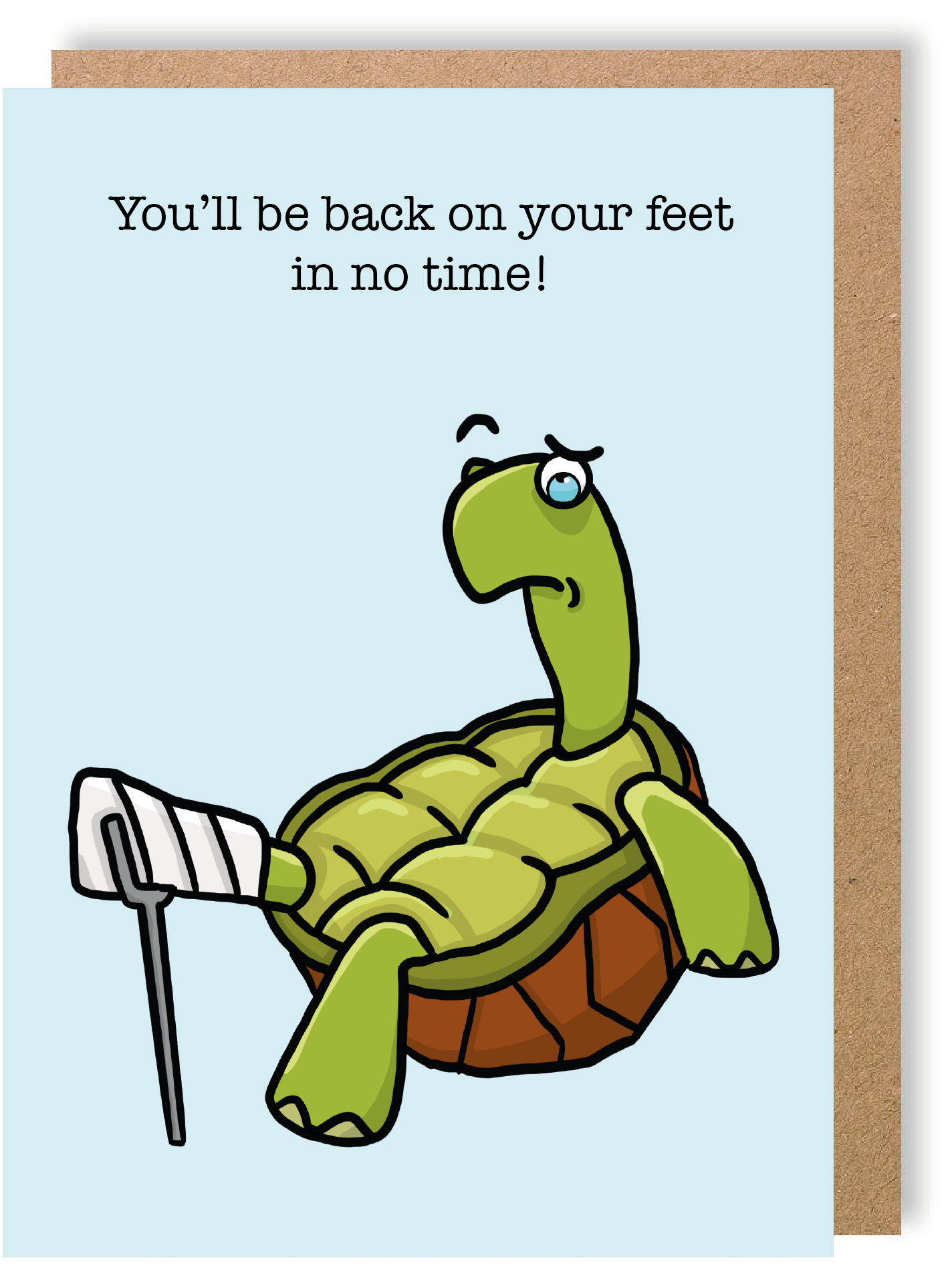 You'll Be Back On Your Feet In No Time! - Turtle - Greetings Card - LukeHorton Art
