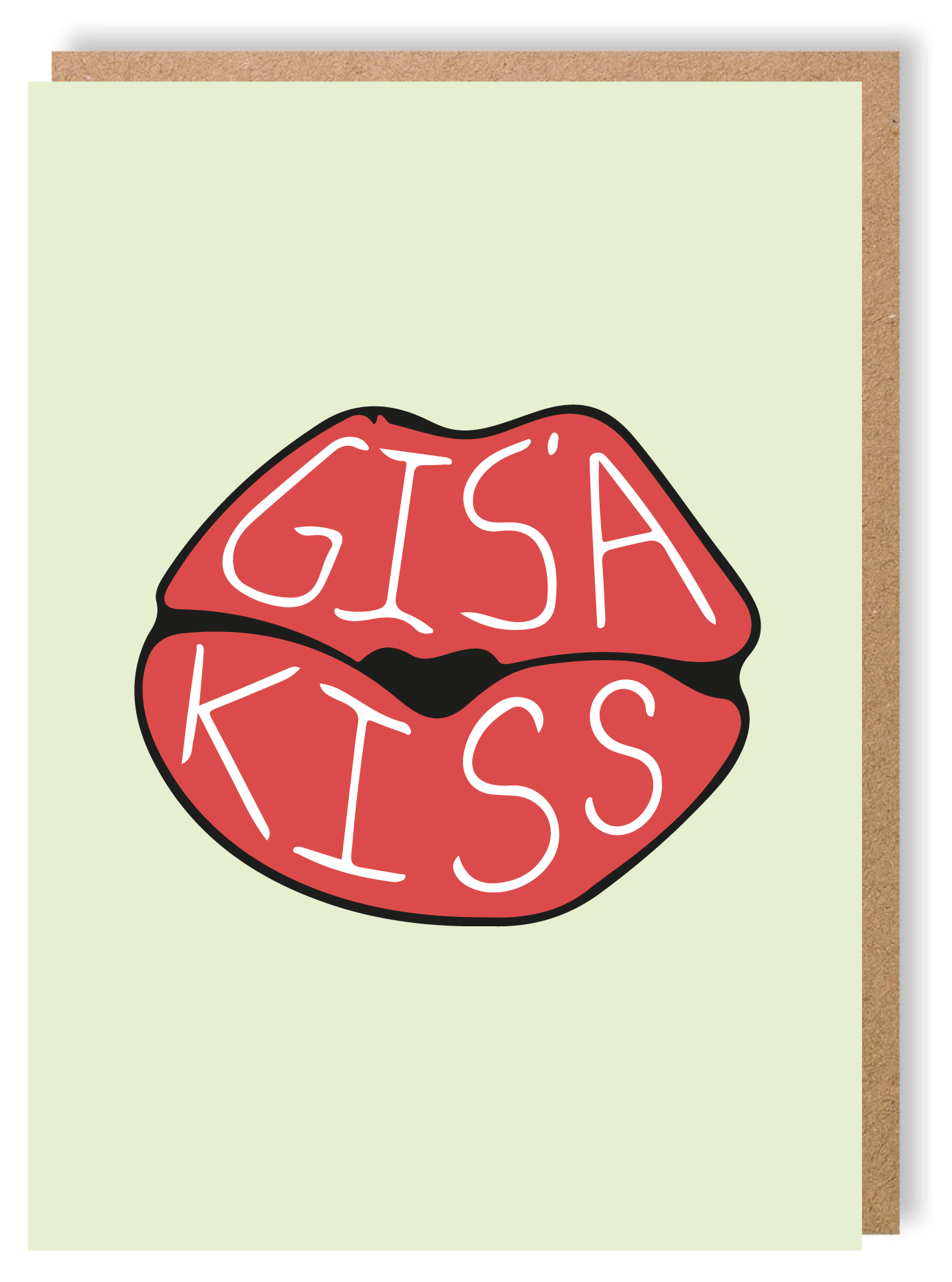 Gis A Kiss - Greetings Card - LukeHorton Art