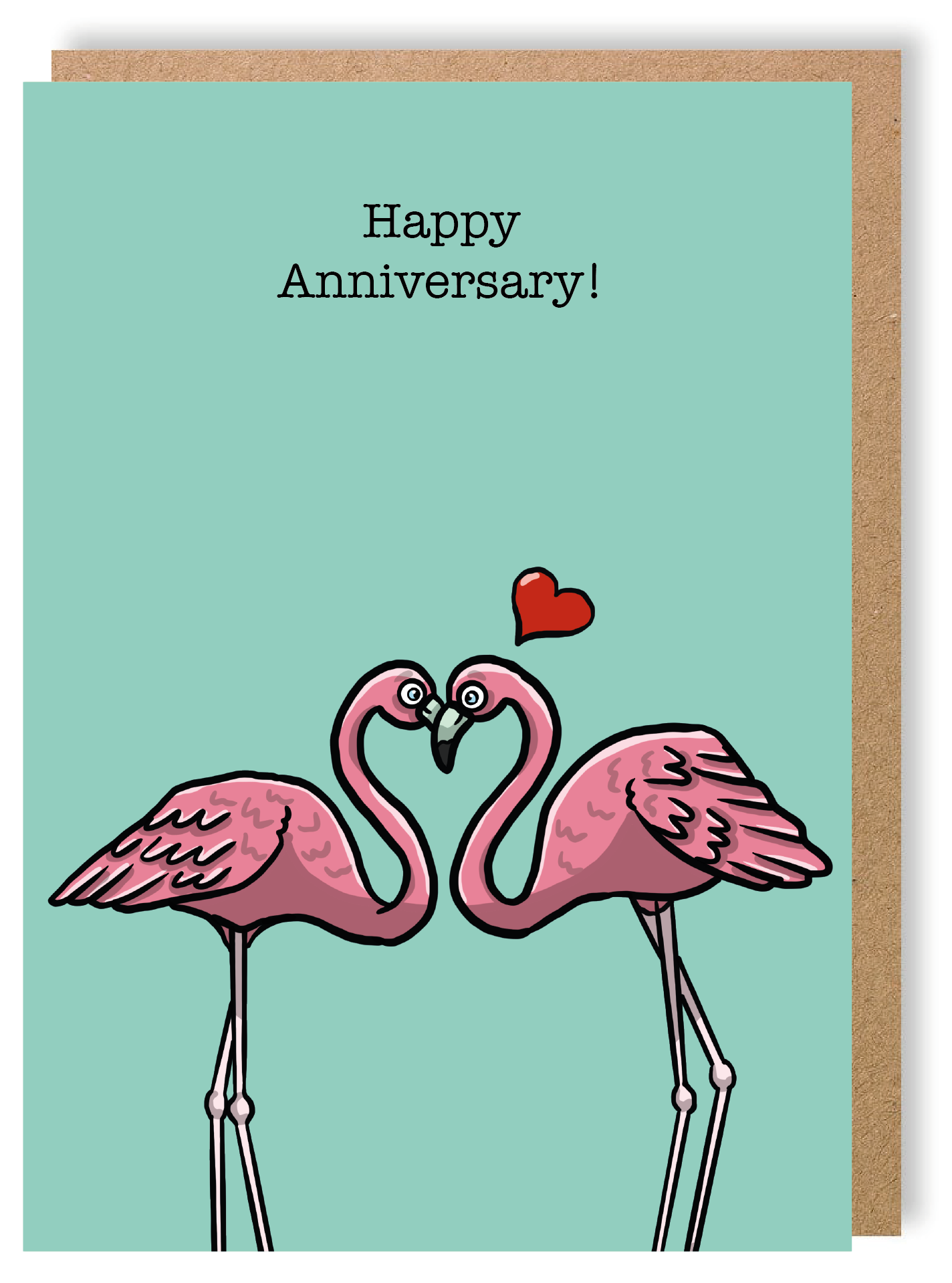 Happy Anniversary - Flamingo - Greetings Card - LukeHorton Art