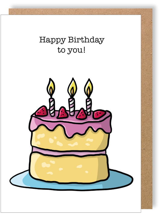 Happy Birthday To You - Cake - Greetings Card - LukeHorton Art