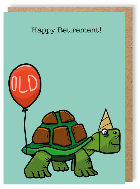 Happy Retirement - Tortoise - Greetings Card - LukeHorton Art