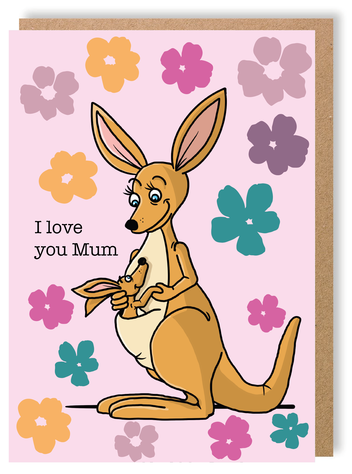 I Love You Mum - Kangaroo - Greetings Card - LukeHorton Art
