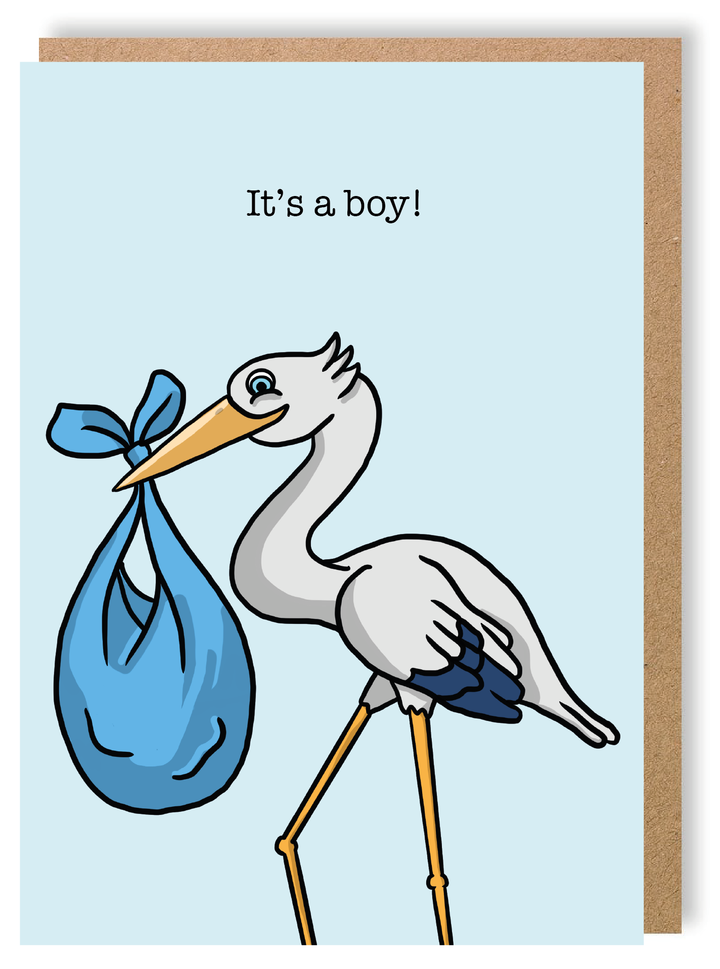 It's A Boy - Stork - Greetings Card - LukeHorton Art