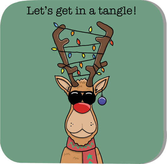 Let's Get In A Tangle! Christmas Coaster - Animal - Luke Horton