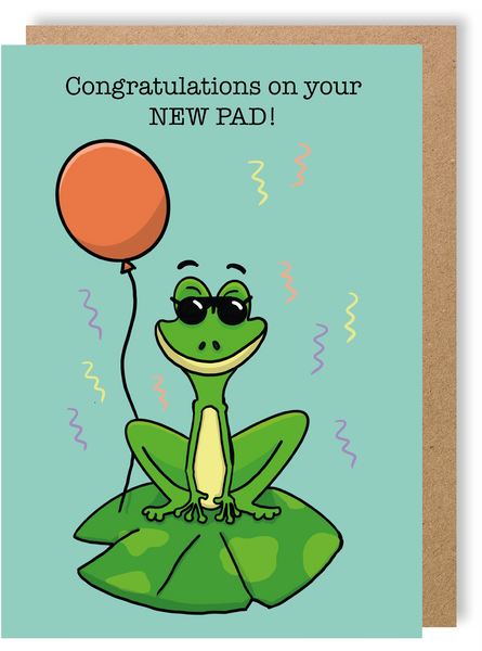 ON YOUR RETIREMENT Cartoon Frog Fishing 6x8 Greeting Card Art
