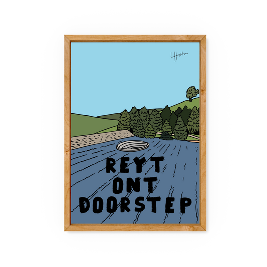 Reyt Ont Doorstep - Yorkshire Slang Art Print - Luke Horton