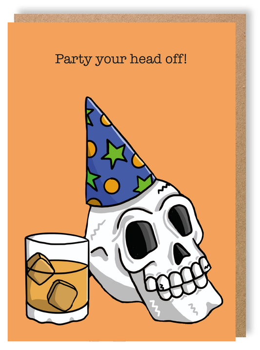 Party Your Head Off - Greetings Card - LukeHorton Art
