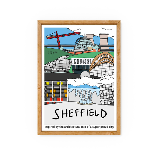 Sheffield Architecture Collage - Sheffield City Print - Luke Horton