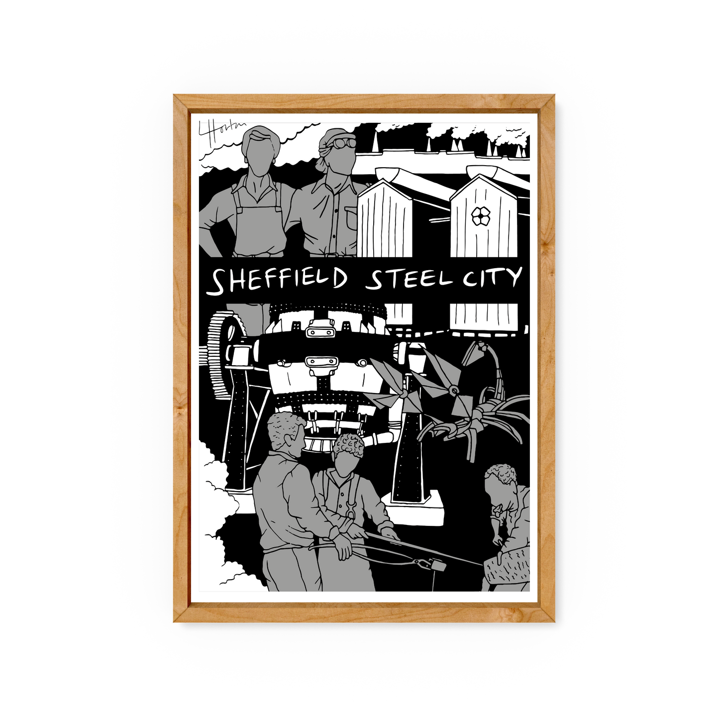 Sheffield Steel City Collage - Sheffield Steel Print - Luke Horton