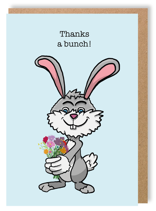 Thanks a Bunch - Rabbit - Greetings Card - LukeHorton Art