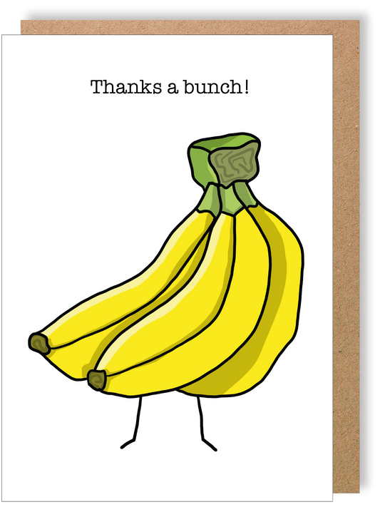 Thanks A Bunch - Bananas - Greetings Card - LukeHorton Art