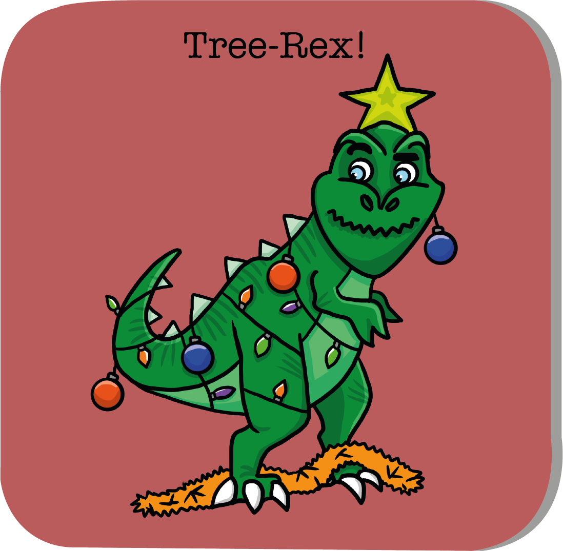 Tree-Rex Christmas Coaster - Animal - Luke Horton