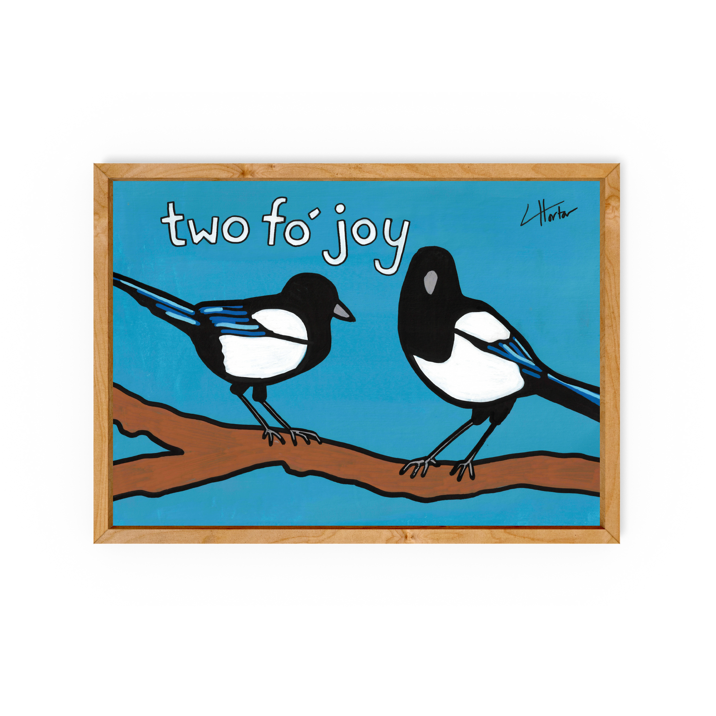 Two Fo' Joy - Magpie Art Print - Luke Horton