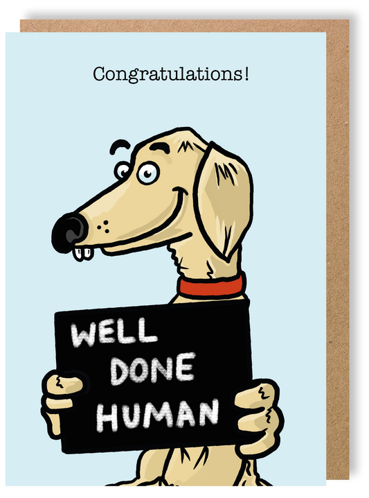 Congratulations - Dog - Greetings Card - LukeHorton Art