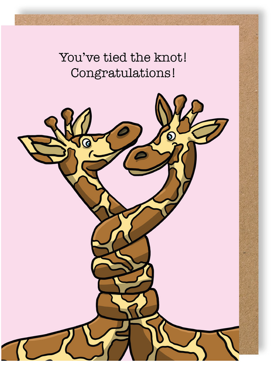 Tied the Knot - Giraffe - Greetings Card - LukeHorton Art